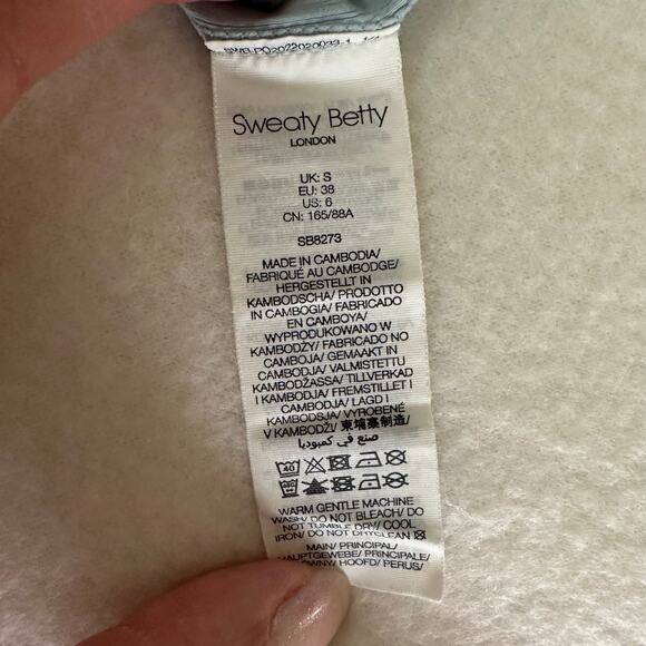 Sweaty Betty Blue Super Soft Rib Yoga Long Sleeve Top Criss Cross Back Size US 6 - Picture 8 of 9